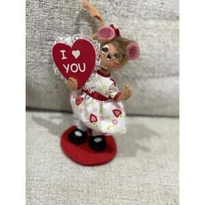 Annalee Valentine Doll  'I Love You Girl Mouse with dress' Red Heart 5"  2013